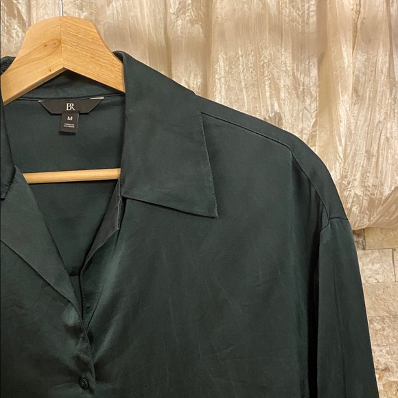 BR Silk Button Down Forest Green - Picture 7 of 11
